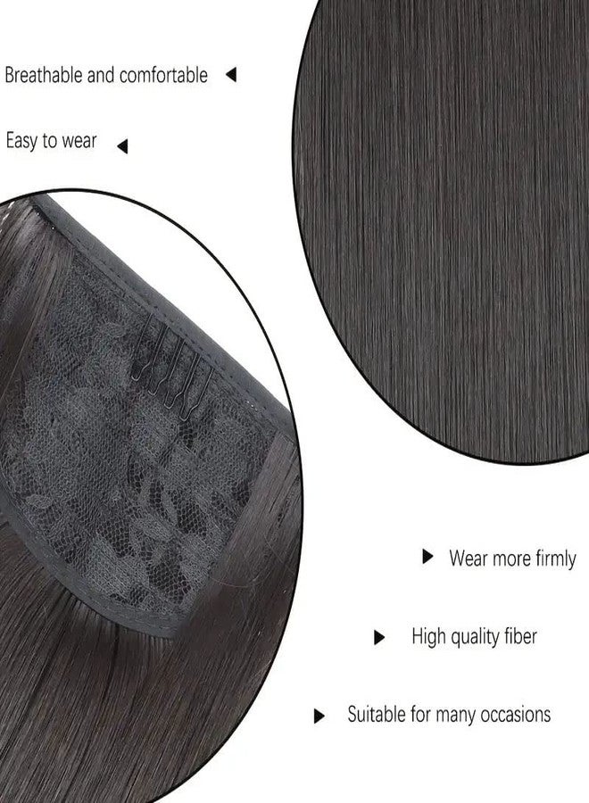 Ashkash Straight Long Ribbon Ponytail Extensions Wrap Around Synthetic Clip In Ponytail Hair Extensions Hairpieces For Women Girls (Brown) - Image 2