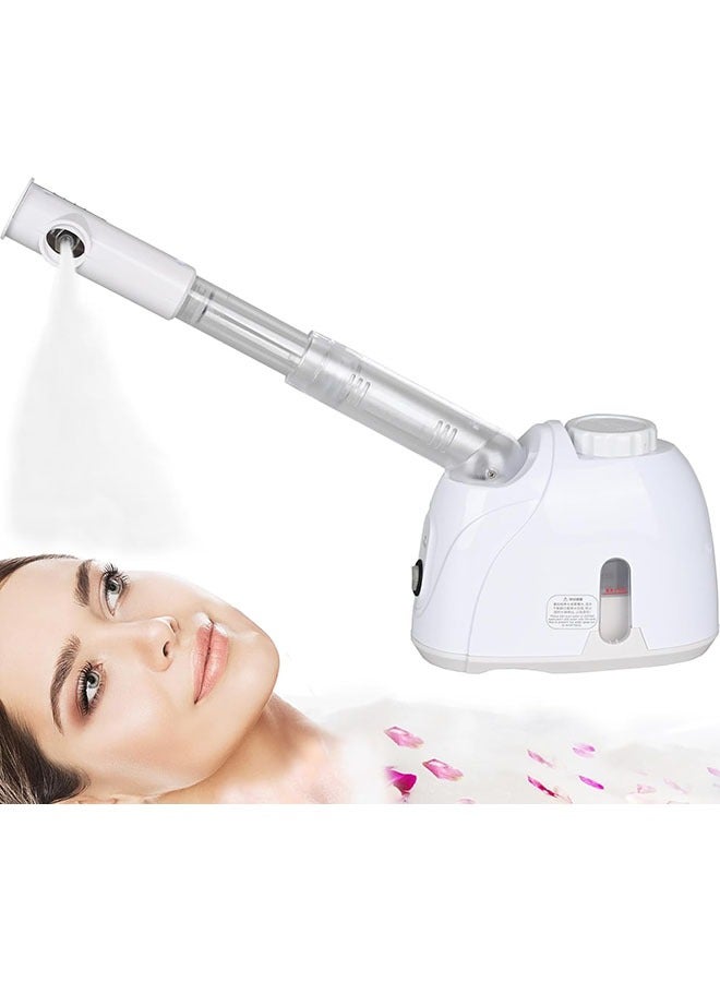 Facial Steamer Hydrating and Moisturizing Warm Mist Humidifier with 360° Rotatable Sprayer for Face Deep Cleaning Vaporizer Sprayer Salon Home Spa Portable Skin Care Whitening K33S (White) - Image 1