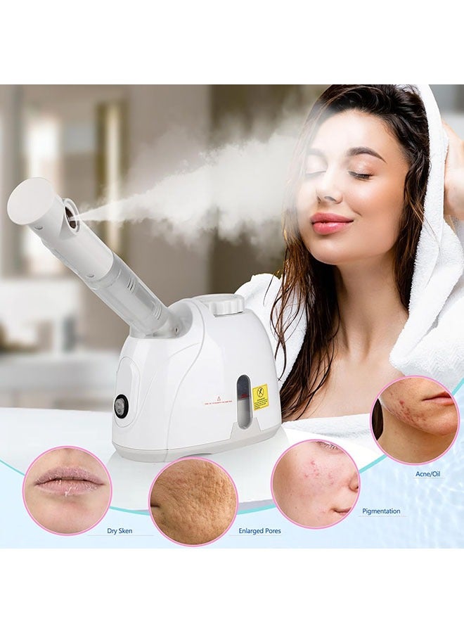 Facial Steamer Hydrating and Moisturizing Warm Mist Humidifier with 360° Rotatable Sprayer for Face Deep Cleaning Vaporizer Sprayer Salon Home Spa Portable Skin Care Whitening K33S (White) - Image 3