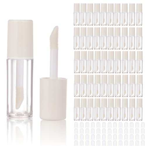 COSIDEA 52pcs Empty White 08ml mini lip gloss tubes Sample size lipgloss containers for sample sack lip oil DIY - Image 1