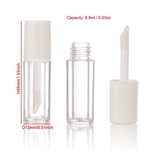 COSIDEA 52pcs Empty White 08ml mini lip gloss tubes Sample size lipgloss containers for sample sack lip oil DIY - Image 3