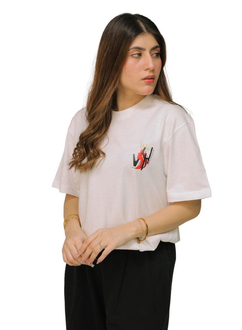 Vasl Hub Premium Cotton Graphic T-Shirts for Women – Black and White 2-Pack - Image 2