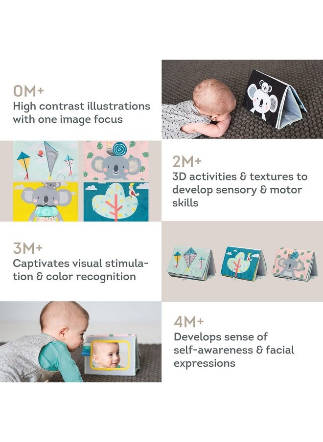 Taf Toys Me Toys High Contrast Baby Book. Fun, Interactive Crinkle Books For Babies With Baby Tummy Time Mirror & Soft Koala Teether - Baby Tummy Time Book By Taf Toys  - Image 5