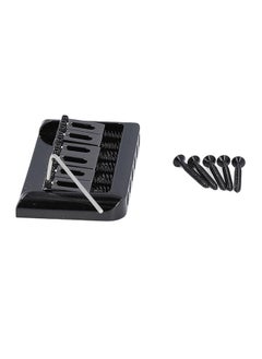 Thoraya Electric Guitar Saddle Bridge Black Sturdy Durable Guitar Fixed Hardtail Saddle Bridge for Stratocaster 6 String Guitar  - Image 4