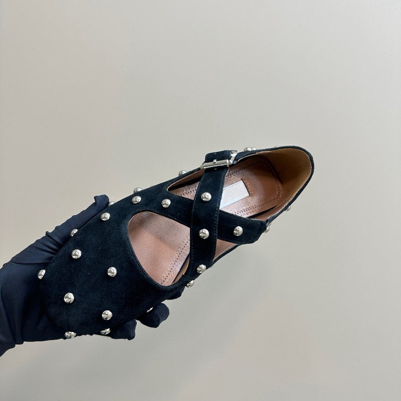 25 New Suede Rivet Drill Mary Jane Shoes Women'S Spring New Flat Sports Casual Shoes Ballet Shoes Women - Image 5