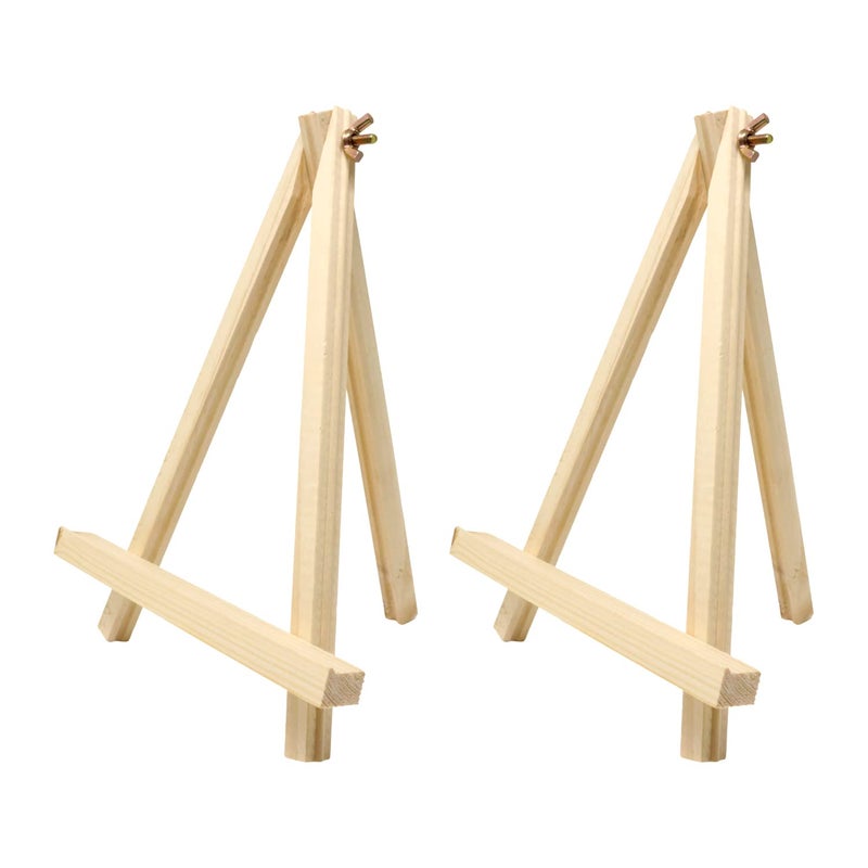 HONBAY Honbay 2PCS Adjustable Mini Wood Easels Small Wooden Painting Easel Stand Triangle Tabletop Canvas Holder for Cards Phone Artist Photos or Painting Canvases 945 Inch 