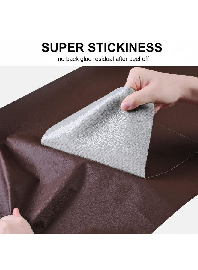 YAFLC YAFLC Leather Repair Patch for Furniture, 4" x 63" Self Adhesive Leather Repair Kit Vinyl Repair Tape for Car Seat Sofa Jackets Couches Chair Brown - Image 1