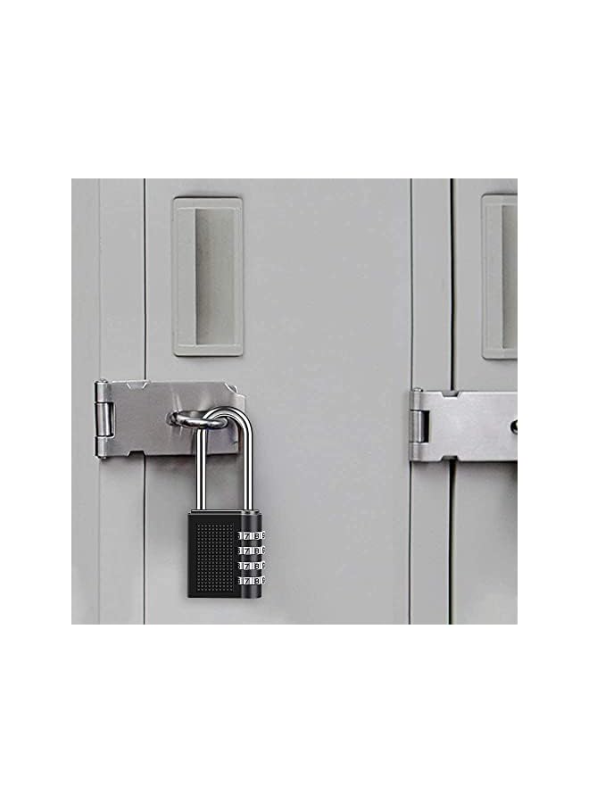 PROMASS PROMASS Combination Padlock, Long Shackle 4 Digit Locker Lock Weatherproof Lock Outdoor Combination Lock for School Gym Locker, Door, Fence, Hasp, Shed, Garage, Storage Box(Black) 2 Pack  - Image 5