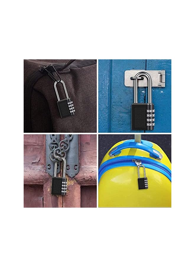 PROMASS PROMASS Combination Padlock, Long Shackle 4 Digit Locker Lock Weatherproof Lock Outdoor Combination Lock for School Gym Locker, Door, Fence, Hasp, Shed, Garage, Storage Box(Black) 2 Pack  - Image 2