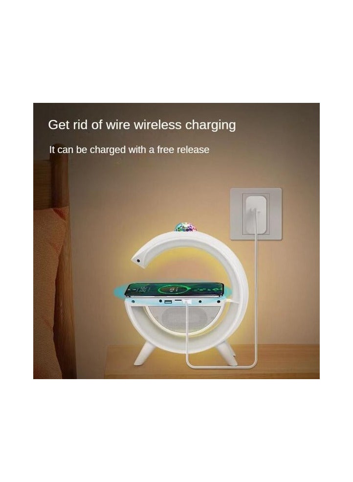 Rechargeable 4 in 1 Wireless Charger 15W and Bluetooth Speaker and Night Light in Multicolour and Disco Lights - Image 4