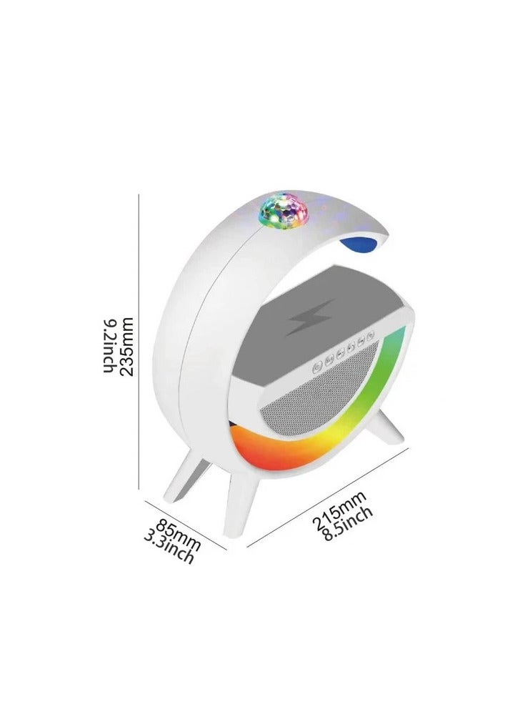 Rechargeable 4 in 1 Wireless Charger 15W and Bluetooth Speaker and Night Light in Multicolour and Disco Lights - Image 2