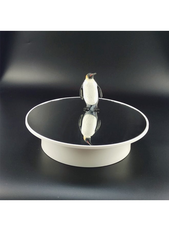 XIXI Two-way Electric Turntable Mirror 20cm Rotating Display Table Jewelry Rack Jewelry Mobile Phone Photography Display Rotating Turntable - Image 3