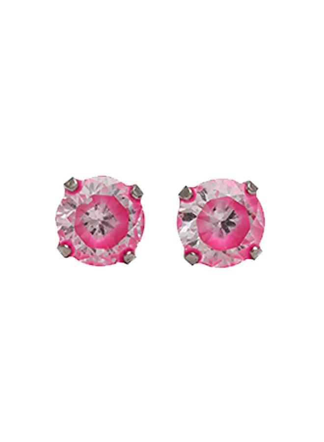 Studex 5MM Cubic Zirconia Neon Hot Pink Allergy-Free Stainless Steel Ear Studs - Image 1