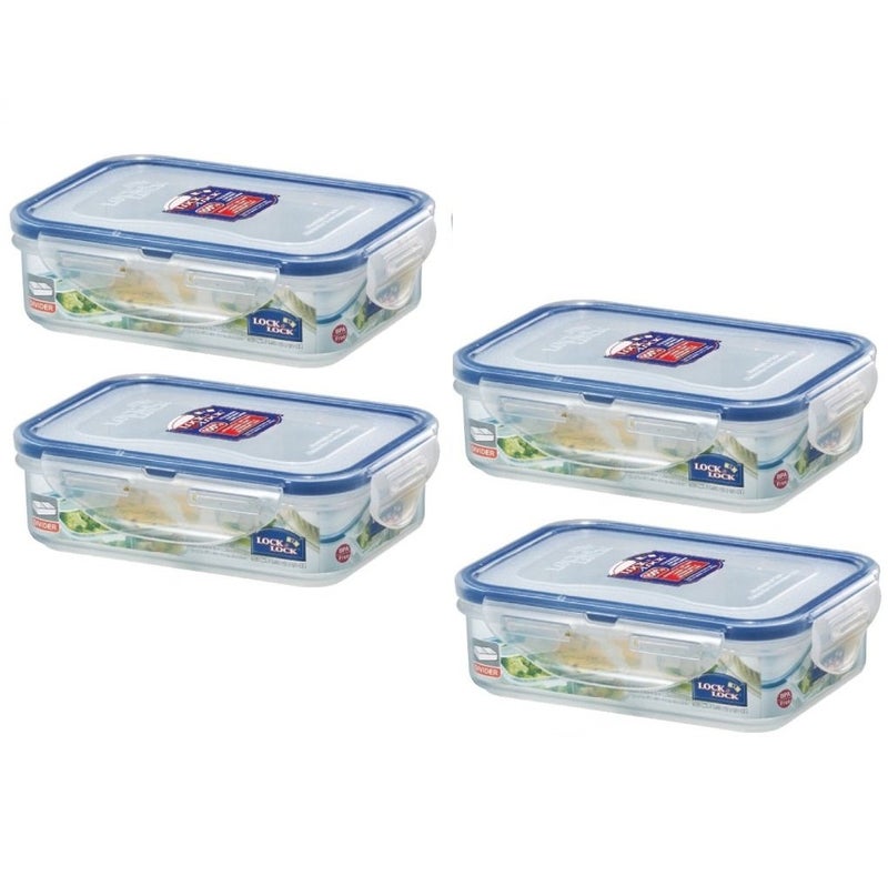 LocknLock Lock & Lock, No BPA, Water Tight, Food Container, with 2 Divider Cups, 1.5-cup, 12-oz, Pack of 4, HPL810C - Image 1