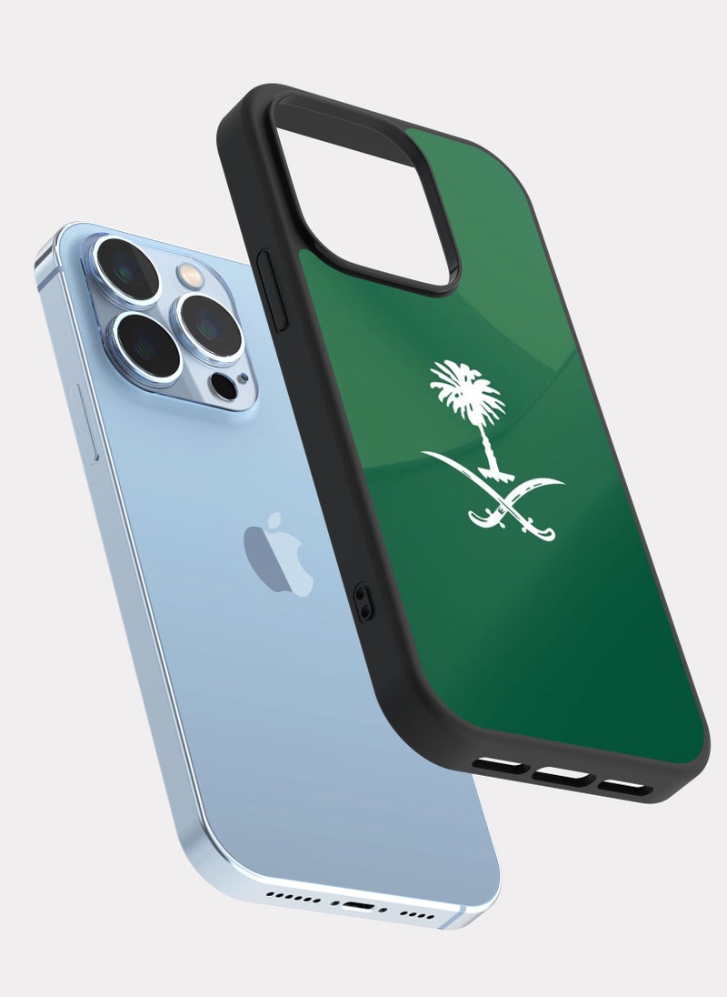 بكسلات كفر ايفون 13 برو السعودية العظمى ابيض اخضر - Image 2