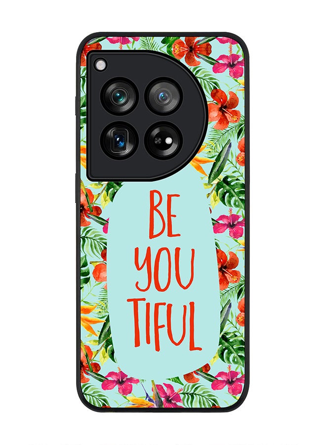 Stylizedd Rugged Black edge case for OnePlus 12R / OnePlus Ace 3 5G, Slim fit Soft Case Flexible Rubber Edges Anti Drop TPU Gel Thin Cover -  Be You Tiful - Image 1