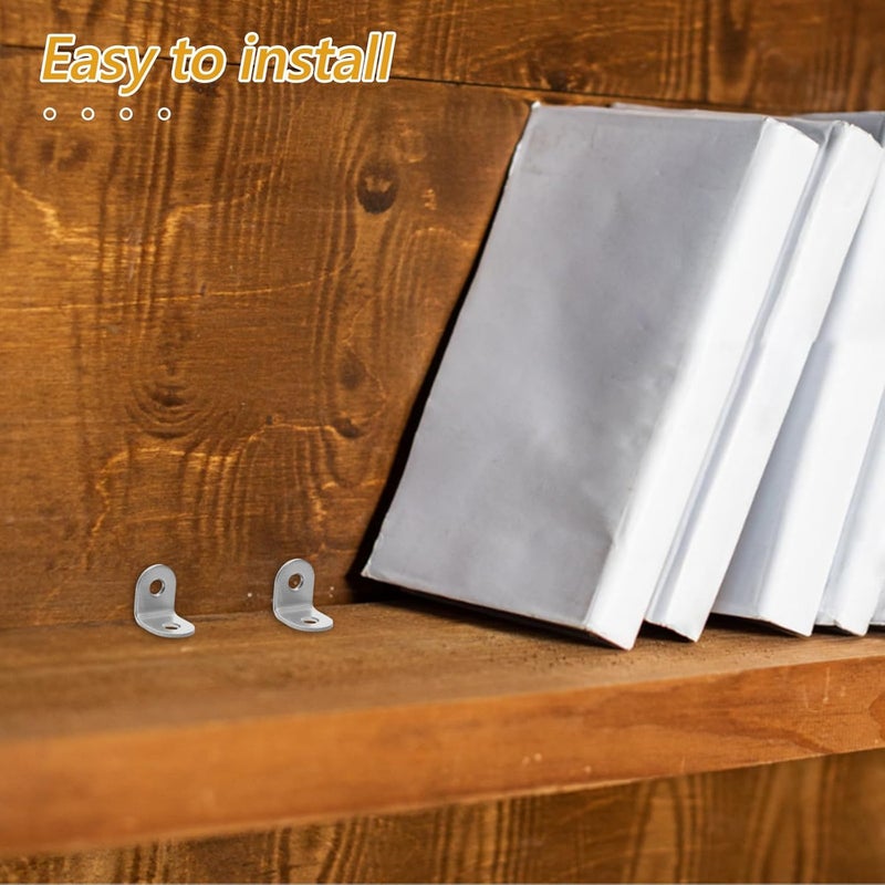 Zerodeko 20pcs 20x20x16mm Thick Stainless Steel L-Shaped Corner Braces Right Angle Gusset Brackets Triangle Support for Wood Furniture Cabinet Shelf Mounting - Image 5