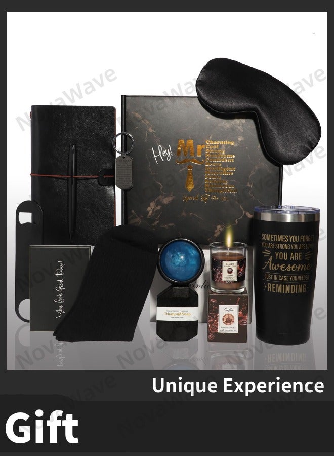 شهقلزس مجموعة هدايا للرجال والنساء 12 قطعة، صندوق هدايا فريد، سلة هدايا لعيد الميلاد والذكرى السنوية وعيد الحب - Image 1