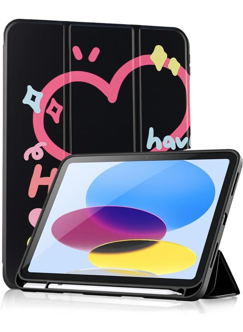 iPad (A16) 11th Generation 11 Inch 2025/10th Generation 10.9 Inch 2022 with Pencil Holder, iPad 10 Flexible TPU Back Shell Smart Trifold Stand Protective Cover Auto Wake/Sleep (Style 2) - Image 2