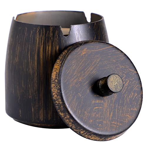 IN ONE Ashtray with Lid for Cigarette, Stainless Steel Smokeless Odorless Windproof Ashtrays for Home Office Tabletop Outside Patio Outdoor Balcony(3.54''x2.8''x3.38'') - Image 1