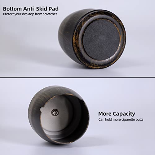 IN ONE Ashtray with Lid for Cigarette, Stainless Steel Smokeless Odorless Windproof Ashtrays for Home Office Tabletop Outside Patio Outdoor Balcony(3.54''x2.8''x3.38'') - Image 3