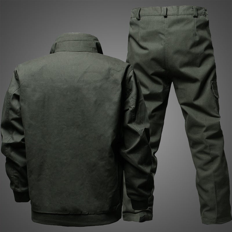 New Cotton Long-Sleeved Work Clothes Suit For Men In Spring And Autum, Welder Camouflage Clothing, Labor Protection Clothing, Wear-Resistant And Anti-Scalding - Image 4