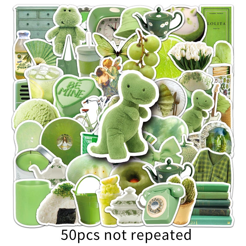 50 green ins wind mobile phone case sticker Cute Sticker Nordic wind DIY hand account computer decoration waterproof 50 green ins wind B- 839