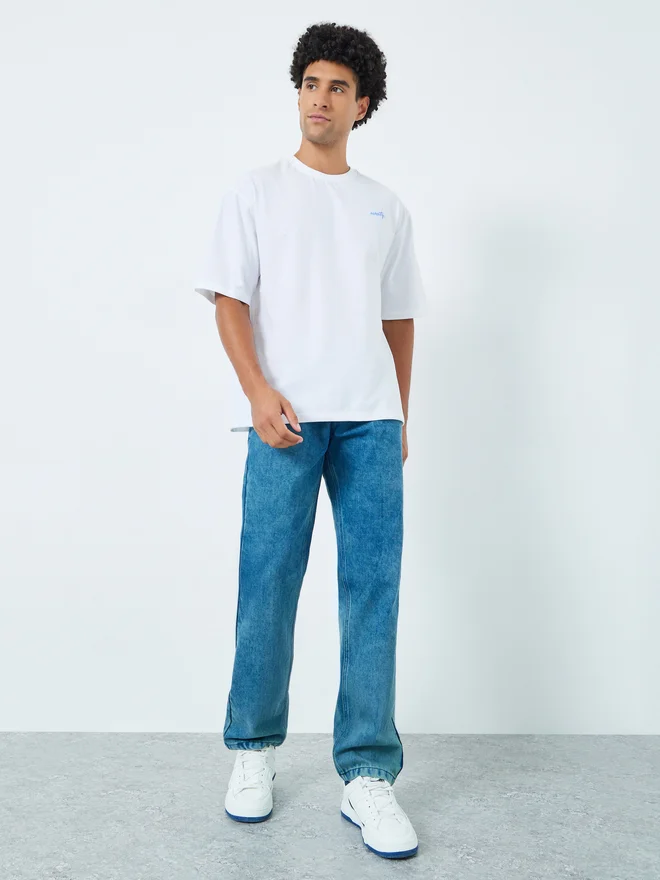 ستايلي Styli Men Relaxed Fit Tinted Clean Jeans
