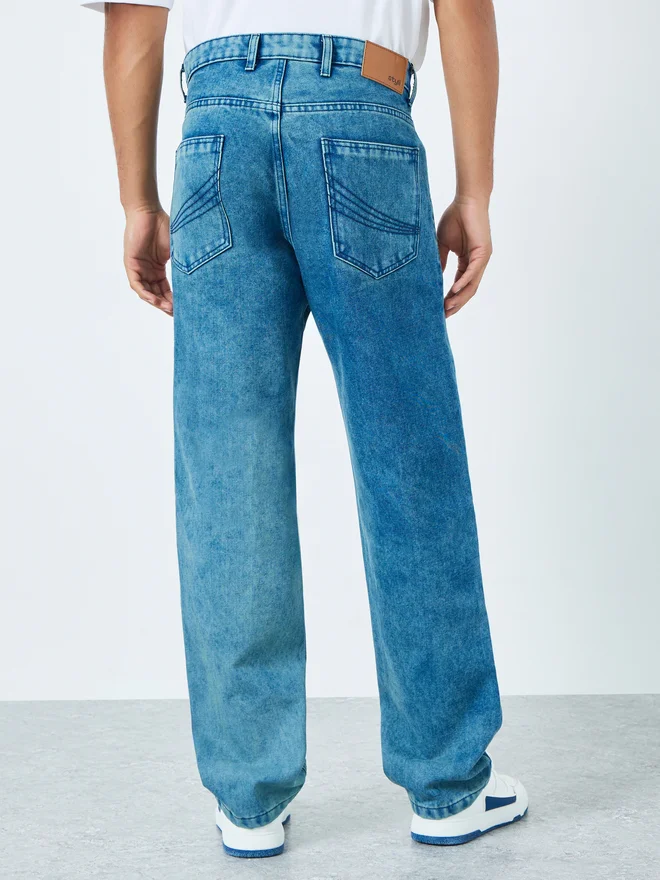 Styli  Styli Men Relaxed Fit Tinted Clean Jeans for Men | Best Price UAE
