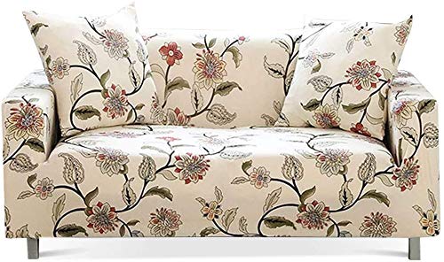 Lamberia Printed Sofa Cover Stretch Couch Cover Sofa Slipcovers for 2 Cushion Couch with Two Pillow Cases Loveseat New Blooming Flower