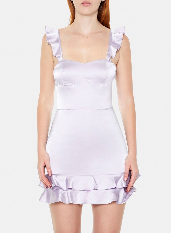 FOREVER 21 Ruffle Satin Lace-Up Mini Dress - Image 2