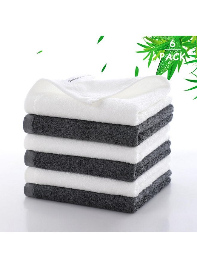 JEFFSUN Makeup Remover Towels 6 Pack, 13x13 inch XLarge Wash Cloths for Face and Body, Super Soft and Gentle Face Towels on Sensitive Skin, Easy to Rinse Grey Facial Cleaning Cloths for Bathroom - Image 1