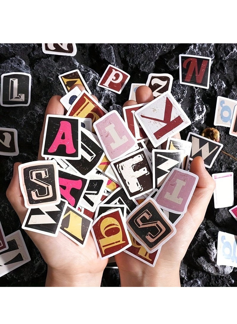 52pcs Letter Stickers for Crafts Journaling, Creative Alphabet, Self-Adhesive Washi Capital Letters Stickers, Scrapbook Letter ABC Stickers for Scrapbooks,Wall decoration stickers  - Image 1