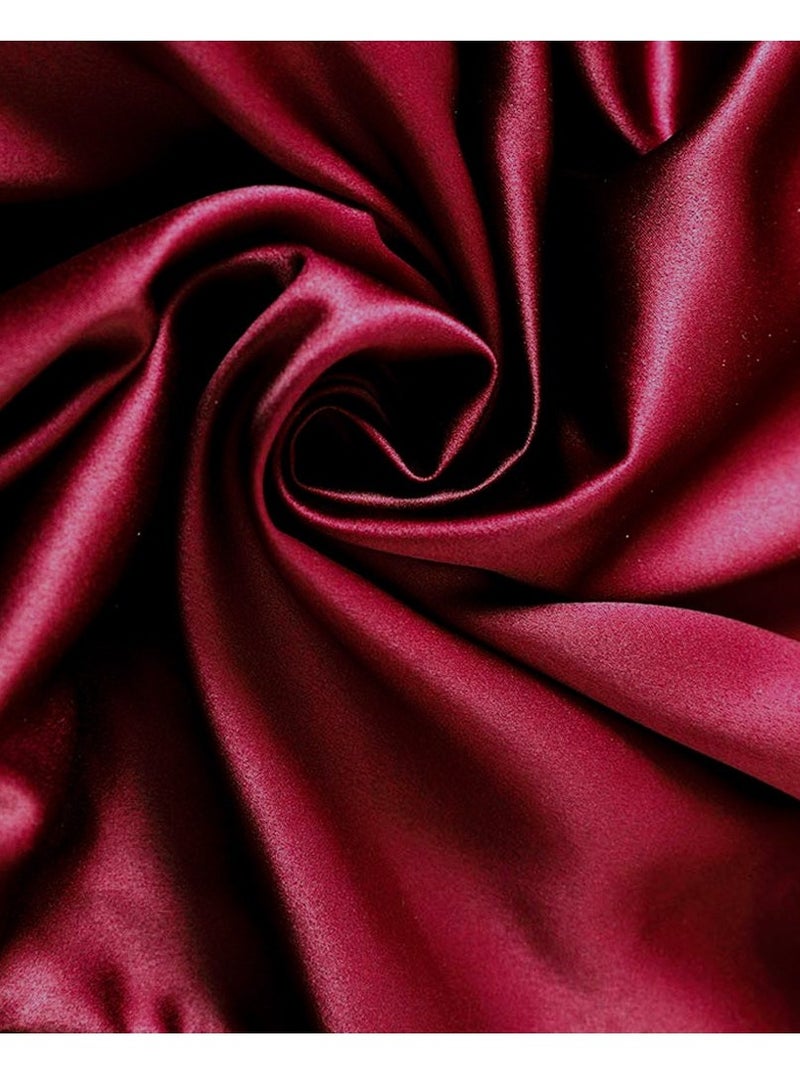 MARGOUN Men's Dressing Gown Kimono Robe Lightweight Silk Long Sleeved Home Sleepwear Loungewear Red XL(Length 49''/Chest 26'') - Image 5