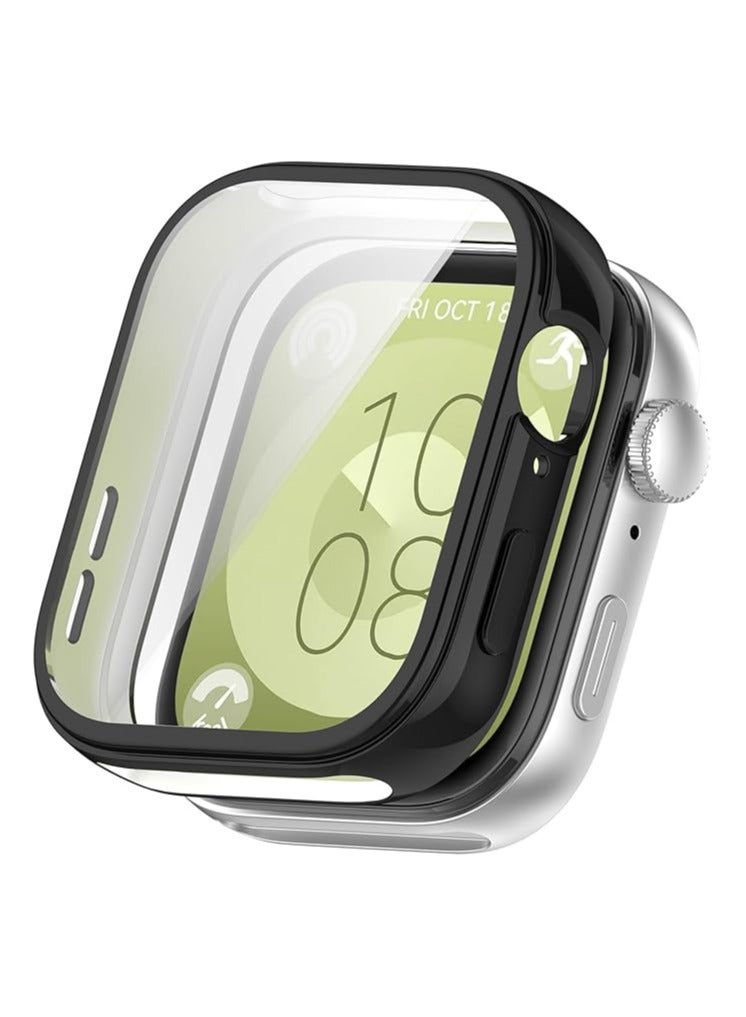 Case Compatible with Huawei Watch Fit 3 (2024) Protective Case Flexible TPU Screen Protector Case Scratch-Resistant Cover Protective Case for Huawei Watch Fit 3 Smartwatch (Black) - Image 2