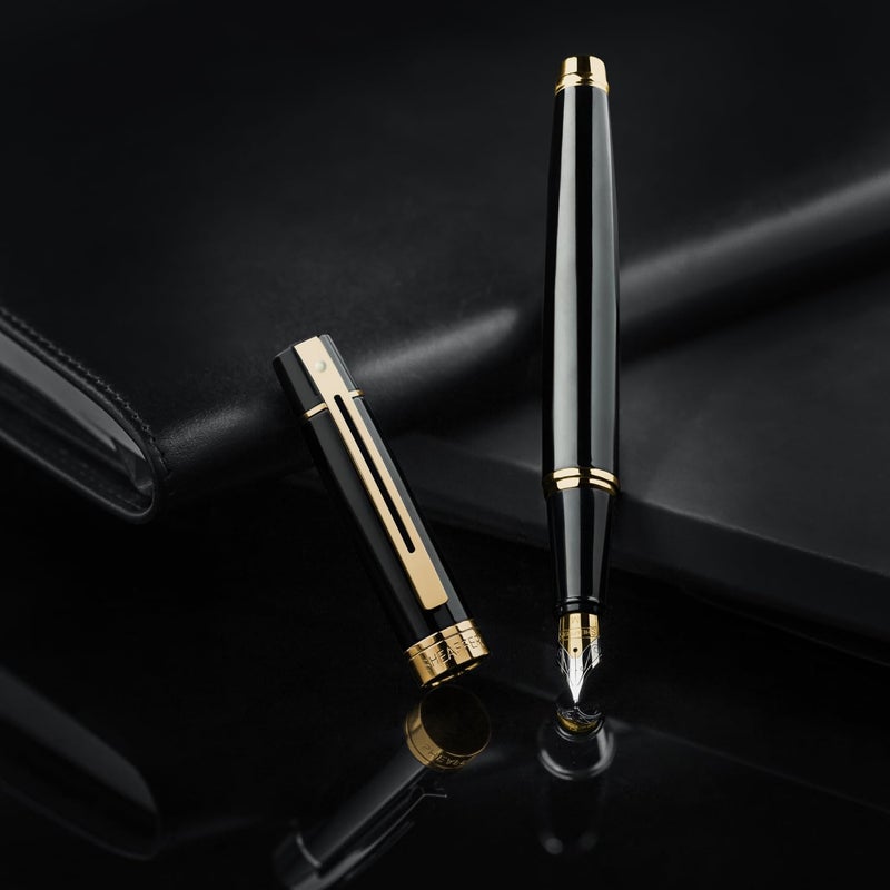 SHEAFFER Pen Sheaffer 300 E9325 Glossy Black With Gold Tone Trims Medium Fp - Image 2