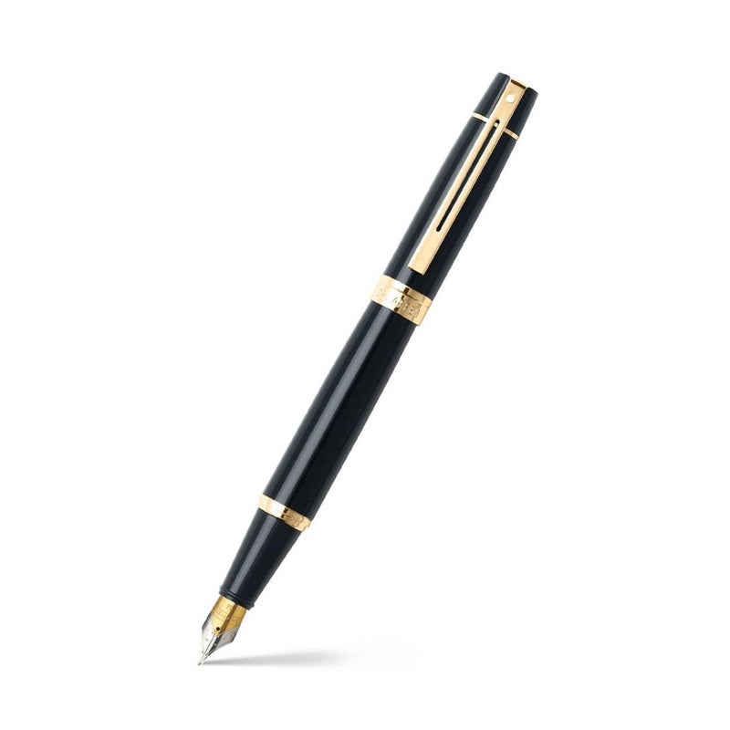SHEAFFER Pen Sheaffer 300 E9325 Glossy Black With Gold Tone Trims Medium Fp - Image 1