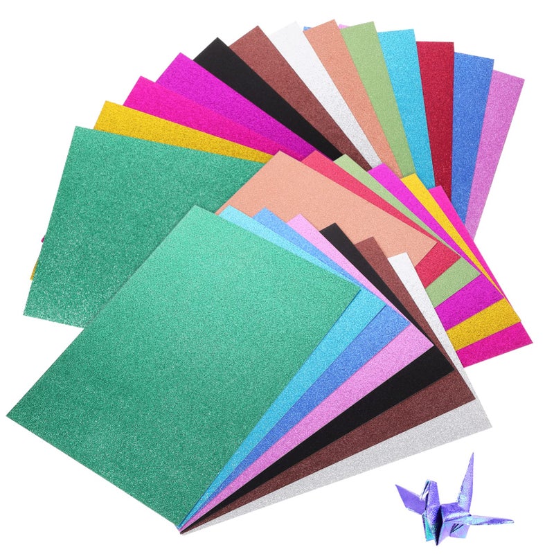 Pastel Glitter Cardstock 26 Sheets for DIY Crafts Card Making Scrapbooking - Image 2