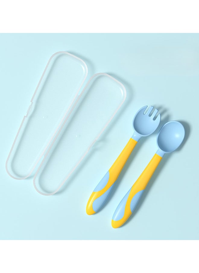 kiddoz Twisted Fork Spoon - Yellow - Box  - Image 1