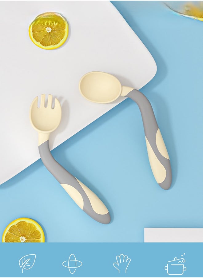 kiddoz Twisted Fork Spoon - Yellow - Box  - Image 2