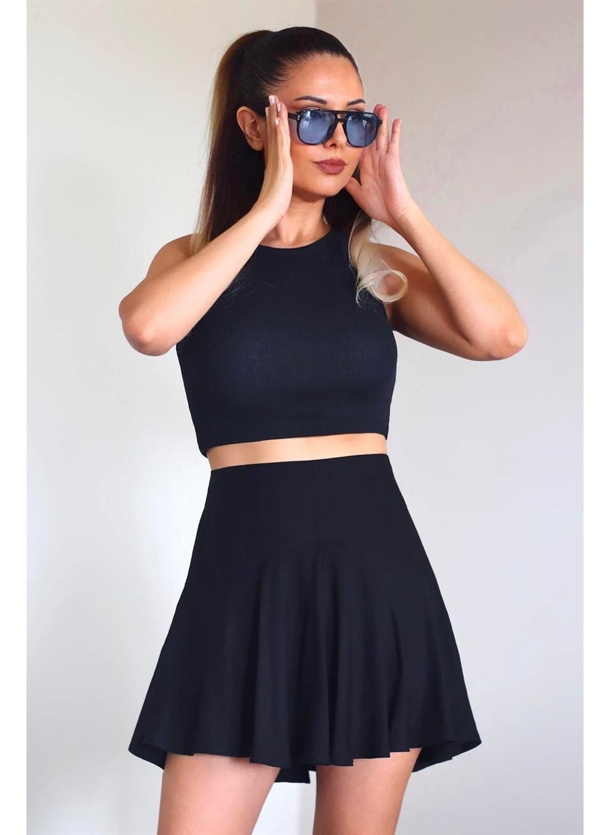 Ritnice - Women's Underwear Shorts Viscose Black Summer Flounce Short Skirt - Image 1