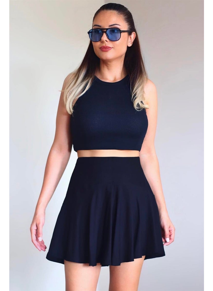 Ritnice - Women's Underwear Shorts Viscose Black Summer Flounce Short Skirt - Image 1