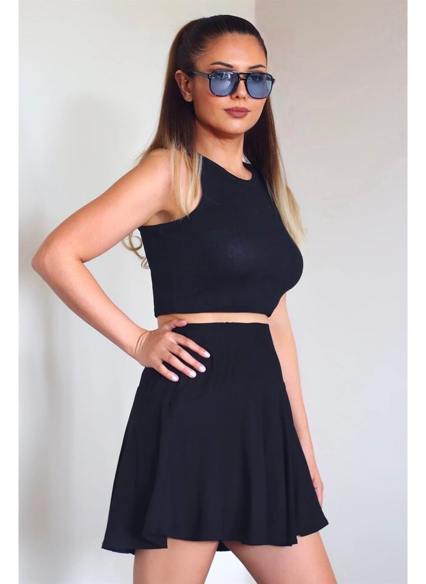 Ritnice - Women's Underwear Shorts Viscose Black Summer Flounce Short Skirt - Image 1