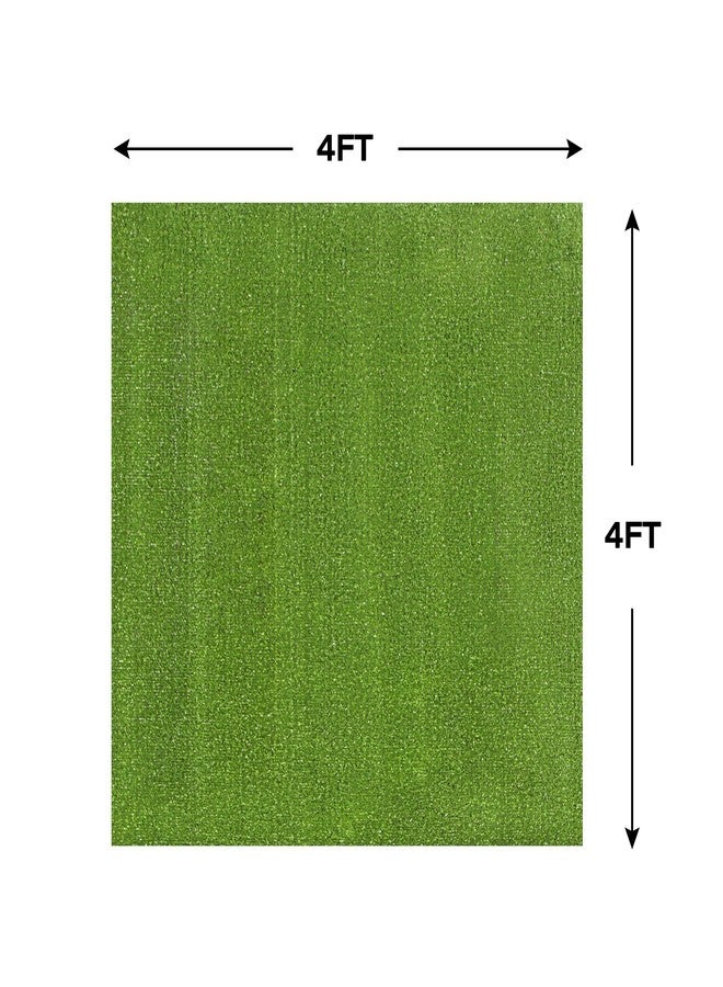 XLX TURF Outdoor Green Grass Rug 4FT X 4FT, Squares Synthetic Turf Area Floor Mat for Balcony, Patio, Yard, Pets Dogs Grass Pad - Image 2