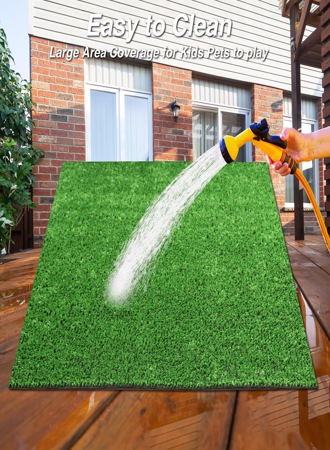XLX TURF Outdoor Green Grass Rug 4FT X 4FT, Squares Synthetic Turf Area Floor Mat for Balcony, Patio, Yard, Pets Dogs Grass Pad - Image 5