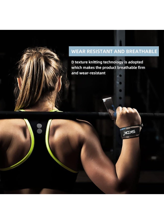 إس كي دي كي أحزمة رفع معصم من القطن الصلب مع أشرطة رفع معصم مبطنة بالنيوبرين وسيليكون مضاد للانزلاق - لرفع الأثقال وكمال الأجسام وXfit وتدريب القوة - Image 4