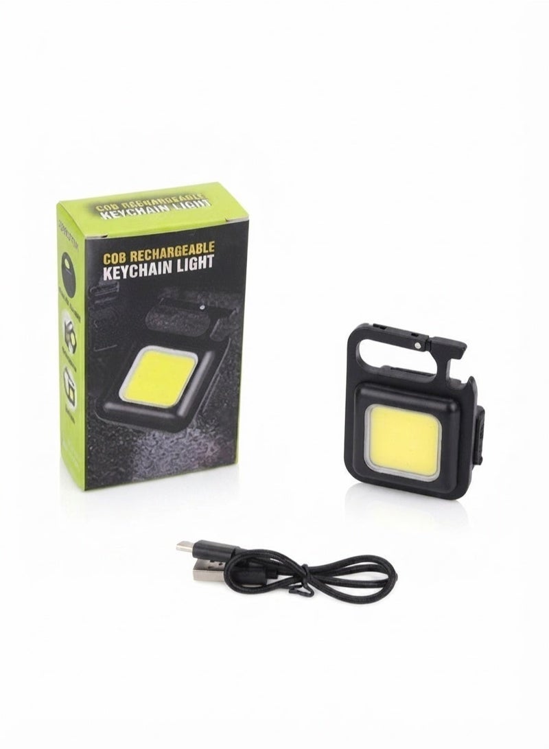 مصباح يدوي LED صغير متعدد الوظائف مع شحن USB، حلقة مفاتيح، فتاحة زجاجات، وقاعدة مغناطيسية - Image 5