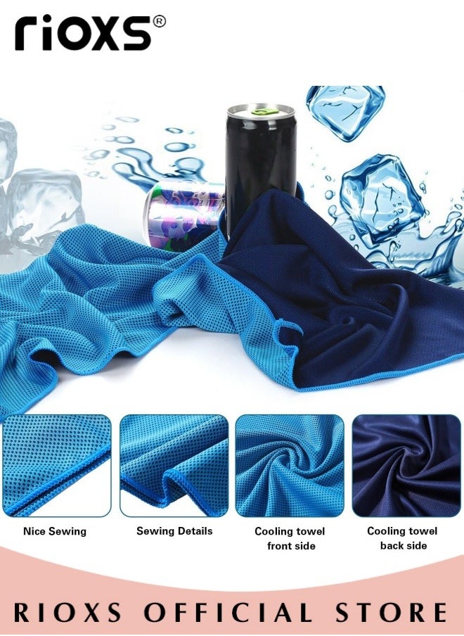 RIOXS - 6 Pack Cooling Towels for Neck and Face Microfiber Soft Breathable Cooling Towels Instant Cooling Relief Towel for Workout Yoga Golf Gym Camping Running - Image 1