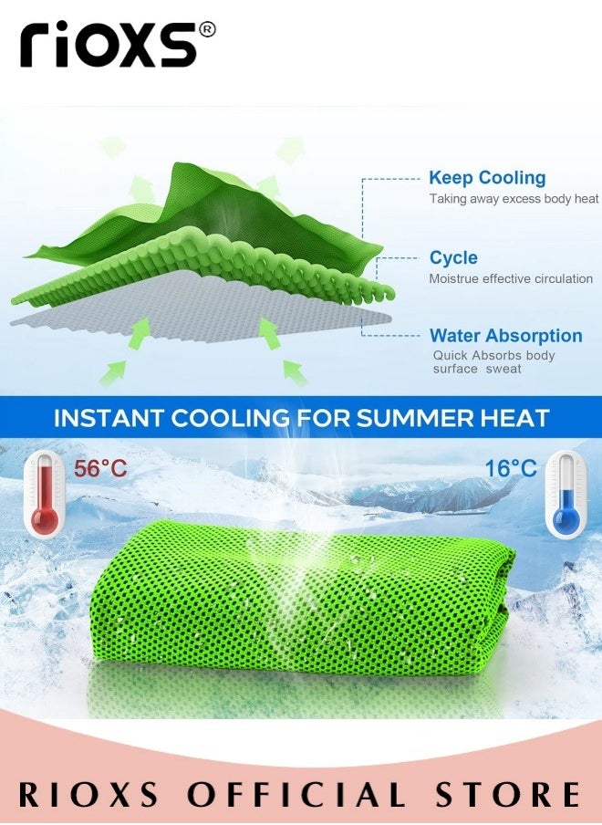 RIOXS - 6 Pack Cooling Towels for Neck and Face Microfiber Soft Breathable Cooling Towels Instant Cooling Relief Towel for Workout Yoga Golf Gym Camping Running - Image 1