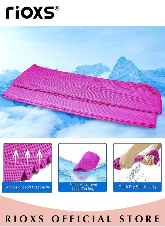 RIOXS - 6 Pack Cooling Towels for Neck and Face Microfiber Soft Breathable Cooling Towels Instant Cooling Relief Towel for Workout Yoga Golf Gym Camping Running - Image 1